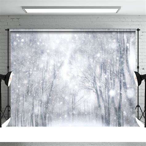 Beautiful Black White Snow Forest Winter Backdrop - Aperturee