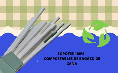 POPOTES DESECHABLES 400 PIEZAS PAJILLAS BIODEGRADABLES POPOTE