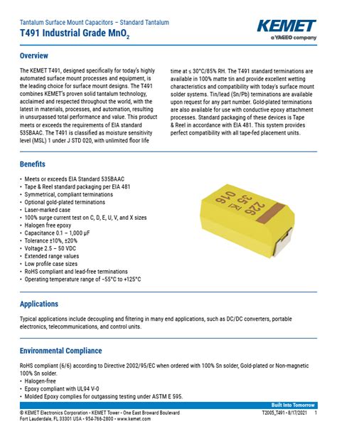 T491D686K006AT Capacitors Datasheet Distributor Stock And Price