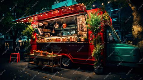 Premium Photo | A Photo of a Restaurant Food Truck with Street Food