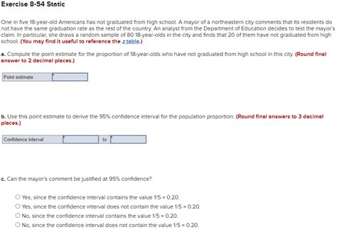 Solved One In Five Year Old Americans Has Not Graduated Chegg