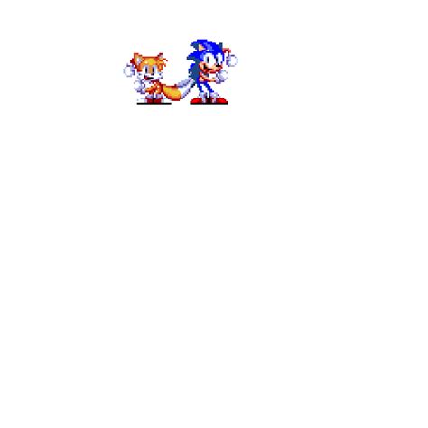 Sonic and tails dancing pixel art