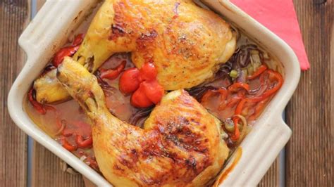 Cuartos De Pollo Asado Al Horno