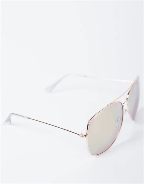 Mirrored Aviator Sunglasses - Aviator Sunglasses - Womens Sunglasses – 2020AVE