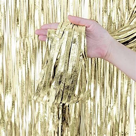 Champagne Gold Metallic Tinsel Foil Fringe Curtains 1x2m Mschampaign EBay