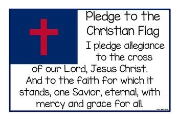 Pledge to the Christian Flag Poster by Kinder Little Designs | TPT