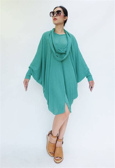 No 57 Womens Batwing Sleeve With Scarf Dress Batwing Long Sleeve