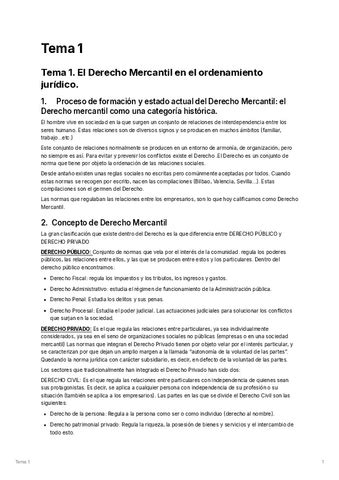 TEMA 1 DERECHO MERCANTIL APUNTE COMPLETO Pdf