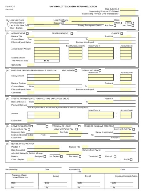 Fillable Online Hr Uncc Form Pd Fax Email Print Pdffiller