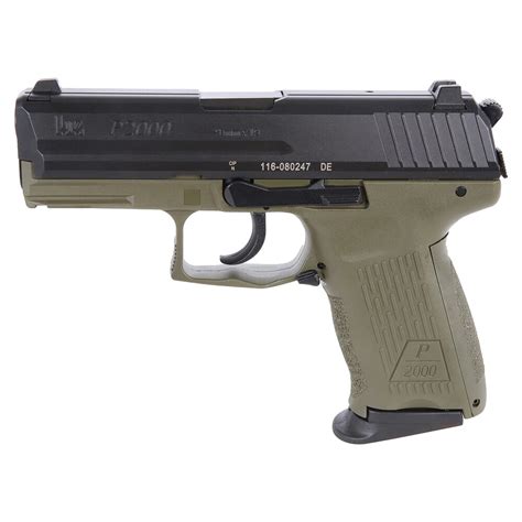 HK P2000 V3 9mm 3 66 Bbl DA SA OD Green Pistol W 2 13rd Mags