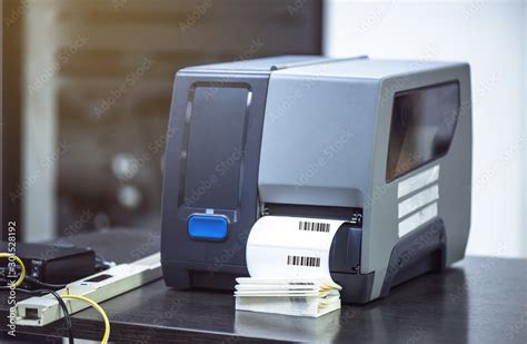 Barcode label printer. Printing Barcode Stock Photo | Adobe Stock