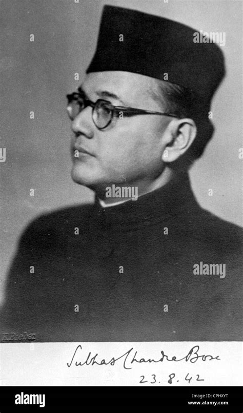 Subhas Chandra Bose Was An Indian Freedom Fighter Black And White Stock