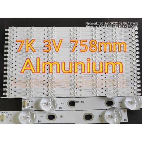 Jual Lampu LED Backlight TV 39 40 42 43 Inch Universal 7 Kancing 3 Volt