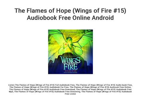 The Flames of Hope (Wings of Fire #15) Audiobook Free Online Android by LivvyMelantha - Issuu