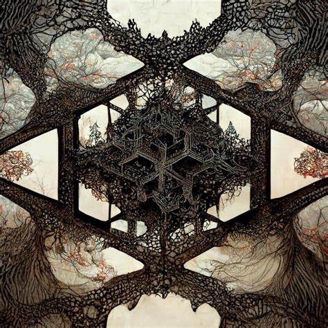 Muted Gradient Detailed Intricate Fractal Escher Patterns By Chiharu