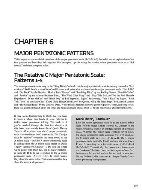 Connecting Pentatonic Patterns Bookmark Music