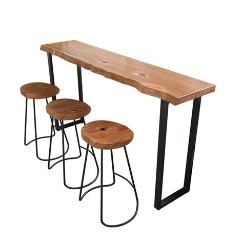 Nevaeh Solid Wood Live Edge Bar Table Bar Stool Nordic Scandinavian