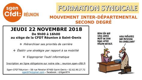 FORMATIONS SYNDICALES 2018 2019 SGEN CFDT Sgen CFDT Réunion