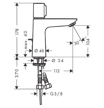 Talis Select E Countertop Single Handle Washbasin Mixer By Hansgrohe