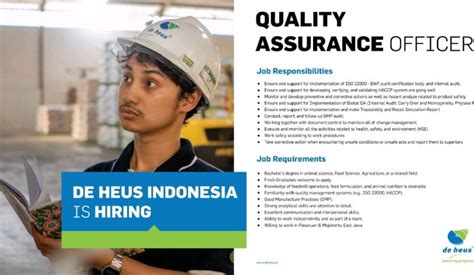 Lowongan Kerja Quality Assurance Officer De Heus Indonesia