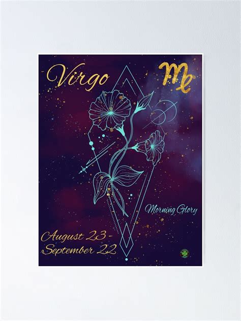 "Virgo Zodiac Sign September Birth Month Flower Morning Glory Night Sky ...