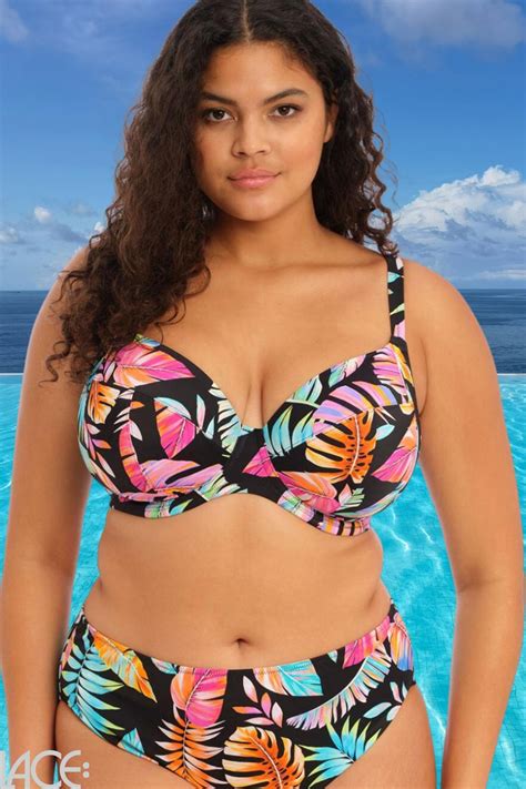 Elomi Swim Tropical Falls Bikini BH Tiefes Dekolleté G N Cup BLACK