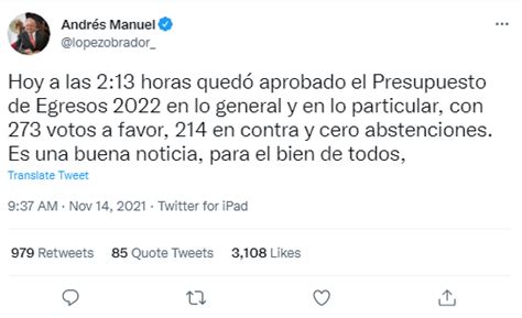 La Jornada Agradece AMLO postura de diputados tras aprobación del PEF