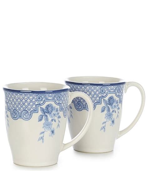 Southern Living Caroline Collection Blue & White Chinoiserie Coffee ...