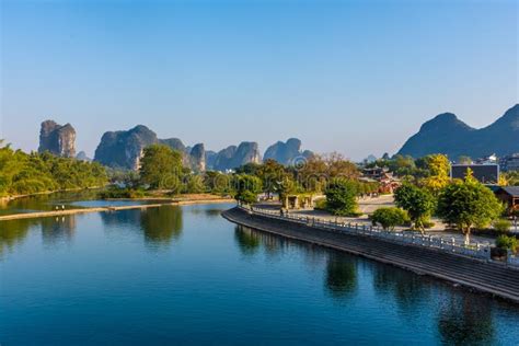 YANGSHUO, CHINA, 6 DECEMBER 2019:Landscape of the Li River in Yangshuo ...