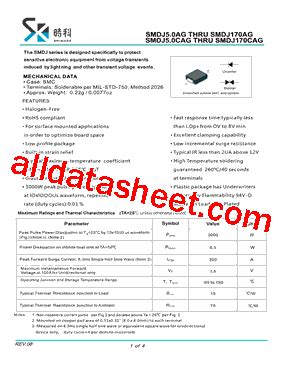 PGM Marking SMDJ64AG Datasheet PDF SHIKUES Electronics