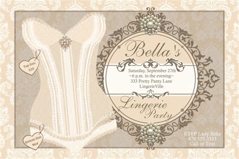 Lingerie Party Invitation Bachelorette Party Bridal Shower Etsy