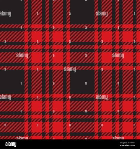 Plaid Seamless Pattern In Red Check Fabric Texture Vector Textile