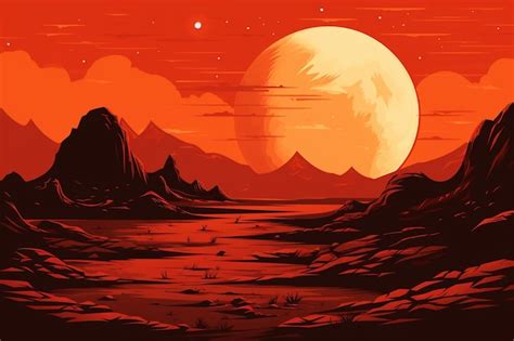 Premium Photo Mars Landscape Alien Planet Background Red Desert