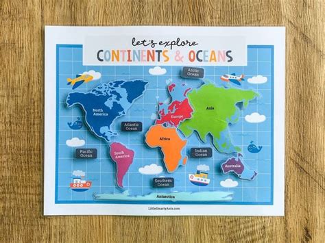 Continents, World Map Printable, Continents of the World, Preschool ...