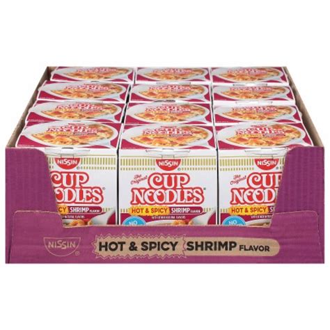 Nissin Cup Noodles Hot Spicy Shrimp Flavor Ramen Noodle Soup Ct