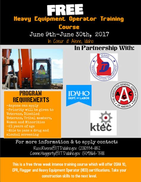 Free Heavy Equipment Operator Training