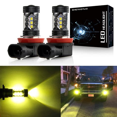 H8 H11 LED Fog Light Bulbs Or DRL 3000K Yellow For Chevy Camaro Cobalt