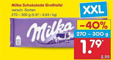 Milka Schokolade Großtafel Angebot bei Netto Marken Discount