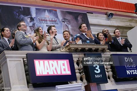 Chris Evans Jeremy Renner And Tom Farley President Of Nyse Group At News Photo Getty Images