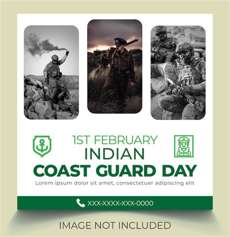 Premium Vector Indian Coast Guard Day Instagram Post Design Template