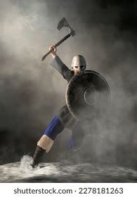 Fierce Viking Warrior Wearing Helmet Mail Stock Illustration 2278181263 ...