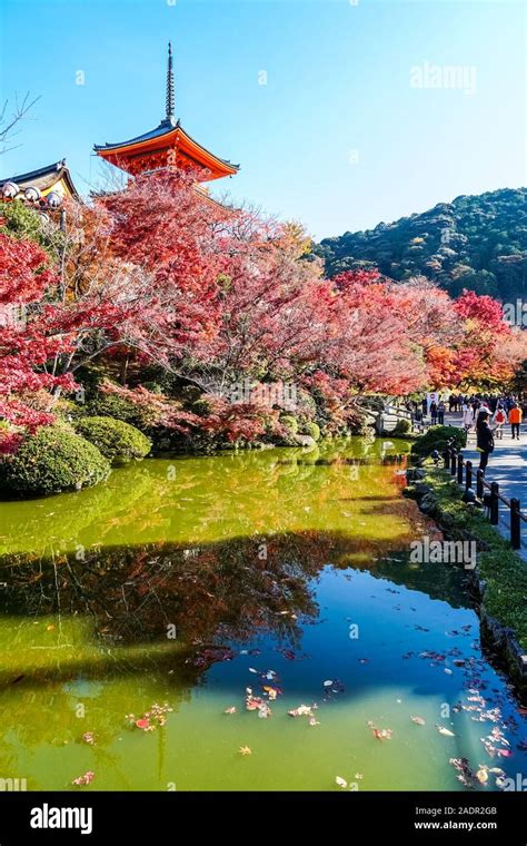 Three Story Pagoda Of Kiyomizu Dera Temple In Kyoto Japan Stock Photo