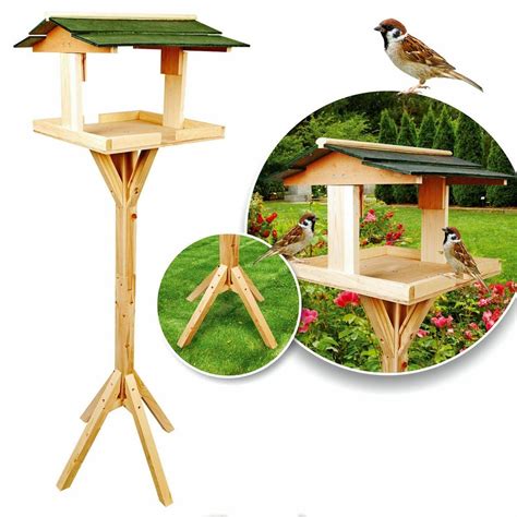 Traditional Wooden Bird Table Garden Birds Feeder Feeding Etsy