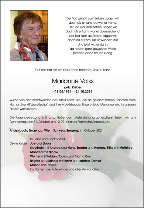 Volks Marianne Bestattung Helbock