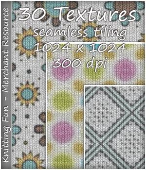 KW Knitting Fun 30 Textures Merchant Resource 2D Graphics Merchant