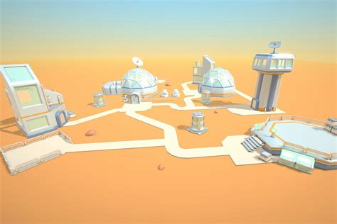 Low Poly Planet Base 3D Sci Fi Unity Asset Store