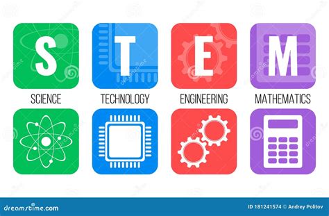 Stem Science Technology Engineering Mathematics Stock Vector