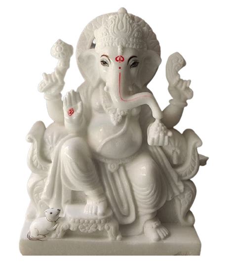 White 12inch Marble Ganesh Statue At 15000 In Jaipur ID 24137382991