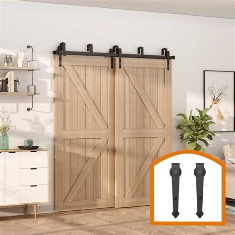 Buy Zekoo Ft Bypass Sliding Barn Door Hardware Black Steel Track