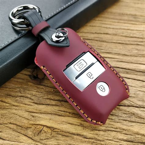 Funda De Cuero Genuino De Lujo Para Llave De Coche Compatible Con Kia